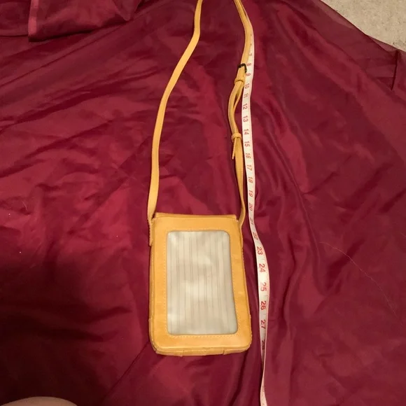 Fry Leather Crossbody phone purse.. color is mustard - Picture 4 of 12